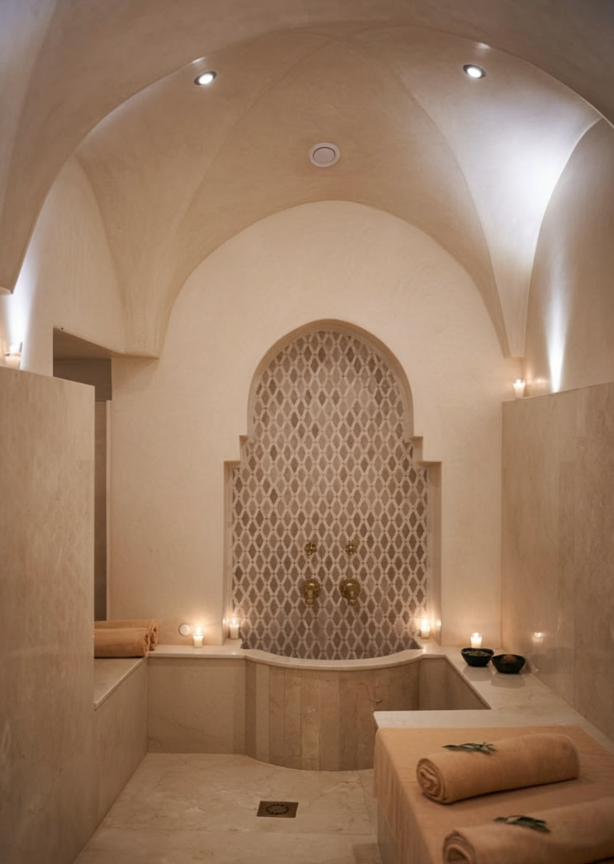 Private courtyards at Villa des orangers, Morocco